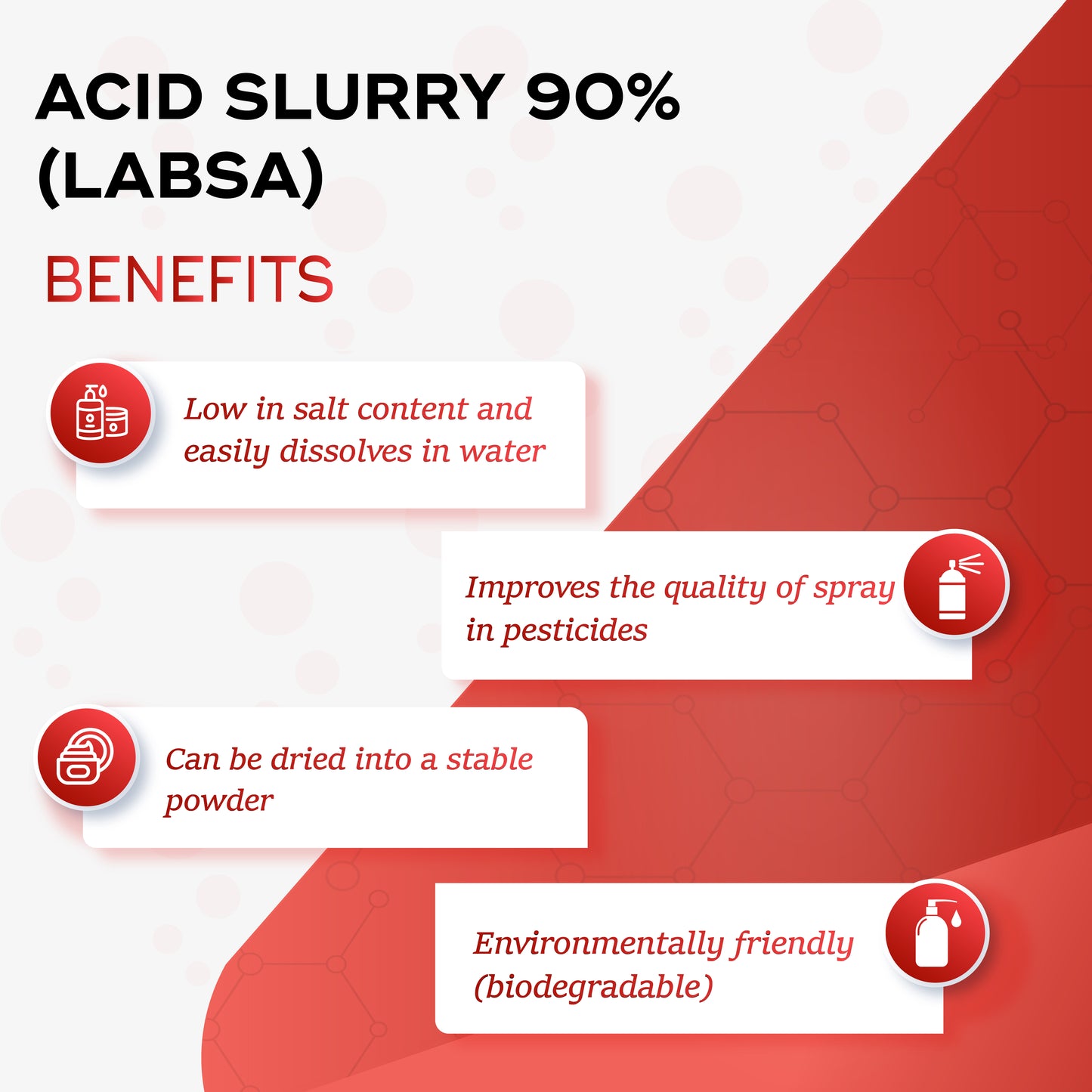 Acid Slurry - 90% (Labsa) benefits